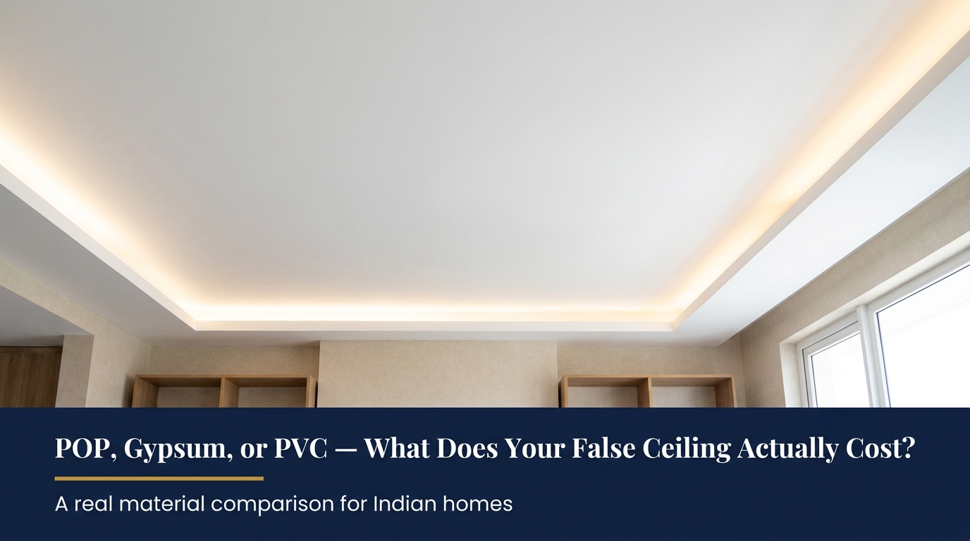 POP, Gypsum, or PVC — Here's What Your False Ceiling Actually Costs