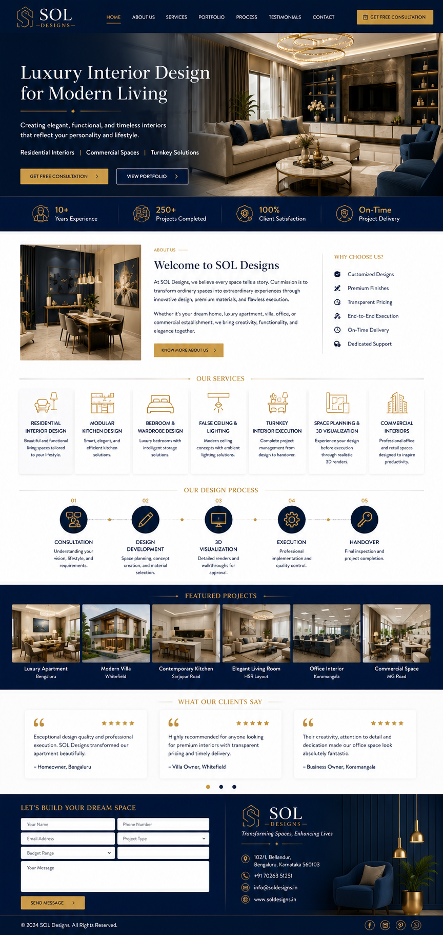 SOL Designs — interior design portfolio in Bengaluru