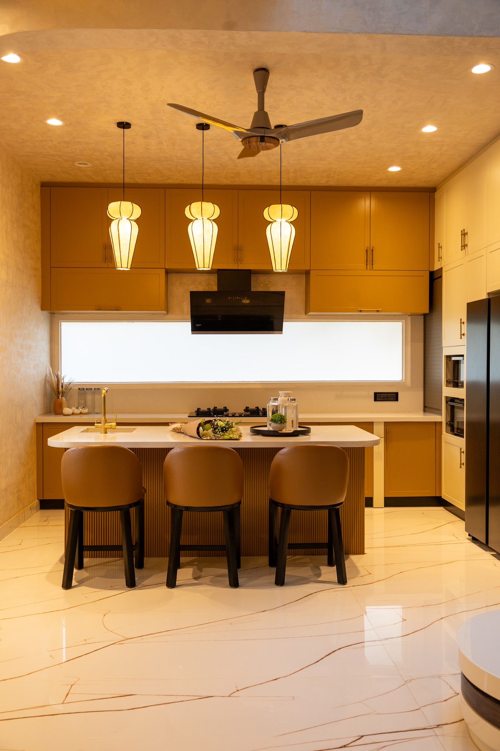 earthy modern indian kitchen with layout — real Indian home