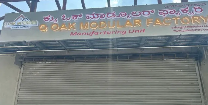 Q Oak Modular Factory — interior design portfolio in Bengaluru