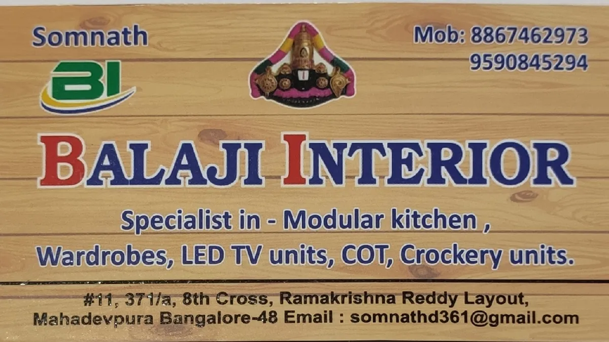 BALAJI INTERIORS - SOMNATH — interior design portfolio in Bengaluru