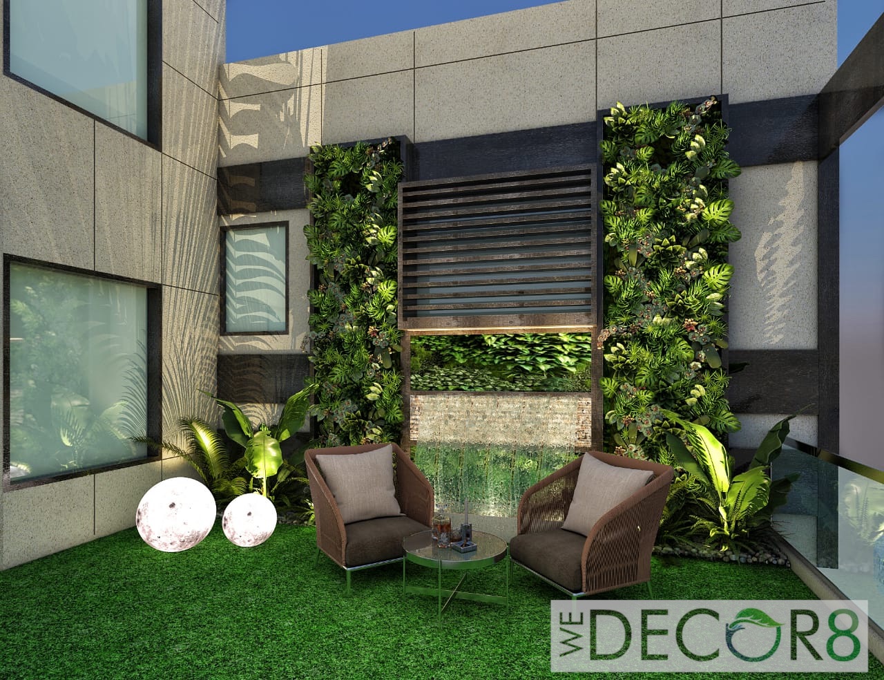 Wedecor8 | Corporate Office Interior Designers Gurgaon Delhi |Moss wall, Landscape, Vertical Garden Designer Gurgaon Del project 2
