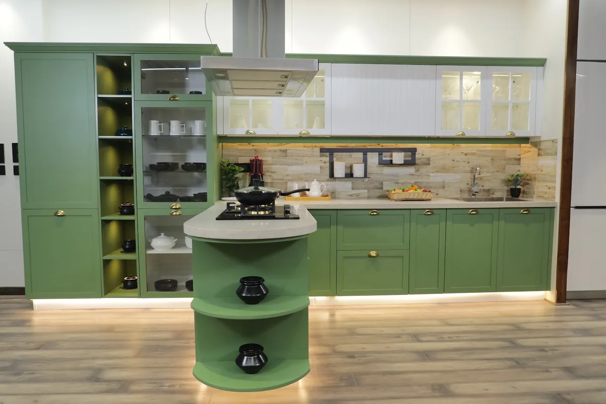 Sleek Kitchen and Wardrobes - Modular Kitchen & Wardrobes in Noida, Sleek Kitchen in Noida, Kitchen Noida project 1